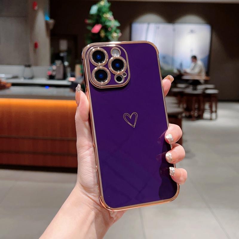 For iPhone 16 Pro Case Electroplating Soft TPU Phone Cover Hollow Love Heart Dark Purple
For iPhone 16 Pro Case Electroplating Soft TPU Phone Cover Hollow Love Heart Dark Purple