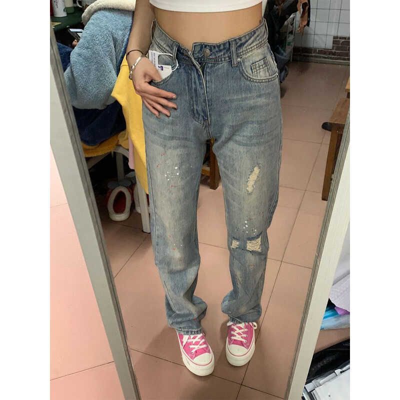 145 Маленькие Сексуальные Брюки Прямого Кроя в Стиле Американский Ретро, Свободные, С Дырами, Широкие Джинсы-Швабры Blue small section XL
145 Маленькие Сексуальные Брюки Прямого Кроя в Стиле Американский Ретро, Свободные, С Дырами, Широкие Джинсы-Швабры Blue small section XL