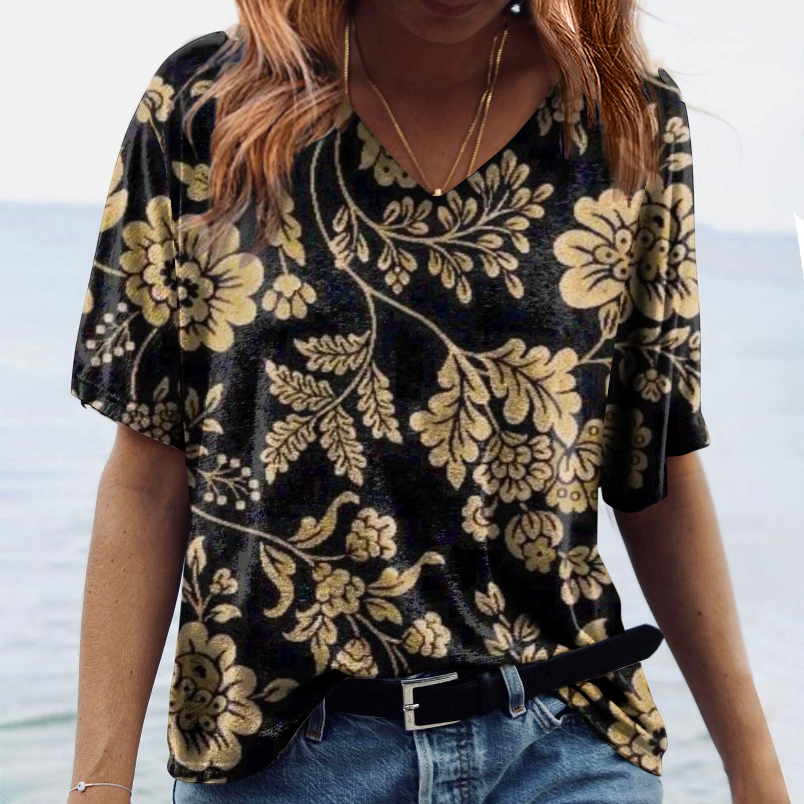 Женские модные повседневные топы с принтом, рубашки с короткими рукавами, пуловеры с V-образным вырезом, футболки XXXL чёрный
Женские модные повседневные топы с принтом, рубашки с короткими рукавами, пуловеры с V-образным вырезом, футболки XXXL чёрный