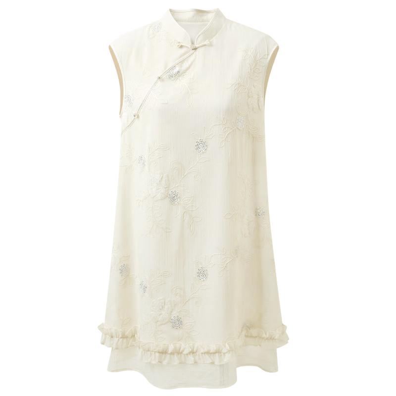 Sancai New Chinese Style Embroidered Sleeveless A-line Dress XL
Sancai New Chinese Style Embroidered Sleeveless A-line Dress XL