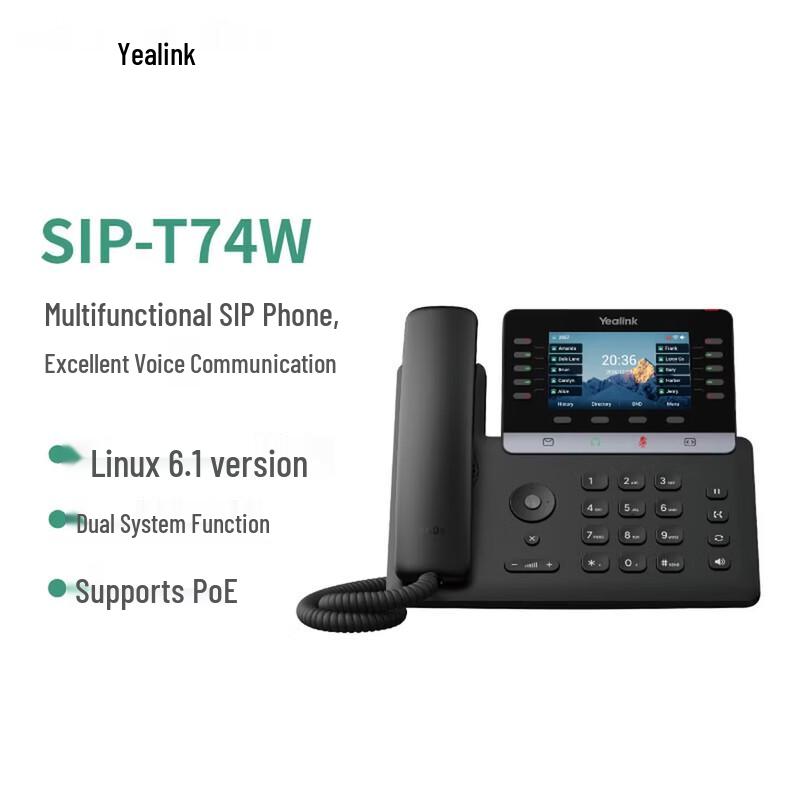Yealink SIP-T74W Color Screen Business IP Phone (CN version)
Yealink SIP-T74W Color Screen Business IP Phone (CN version)