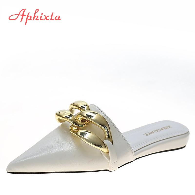 Aphixta Fashion New Big Chain Mules Women Slides Pointed Toe Ladies Shoes Summer Footwear Slippers 6
Aphixta Fashion New Big Chain Mules Women Slides Pointed Toe Ladies Shoes Summer Footwear Slippers 6