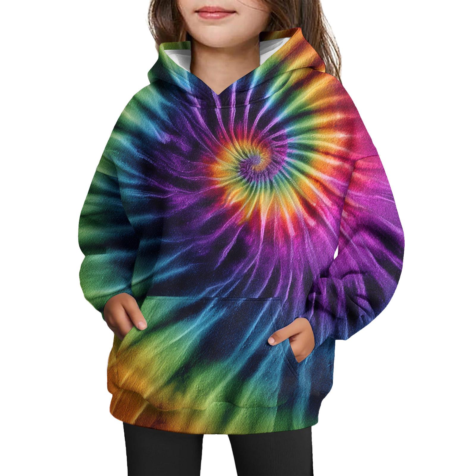 Худи для девочек с принтом тай-дай - Пуловер с принтом 140
Худи для девочек с принтом тай-дай - Пуловер с принтом 140