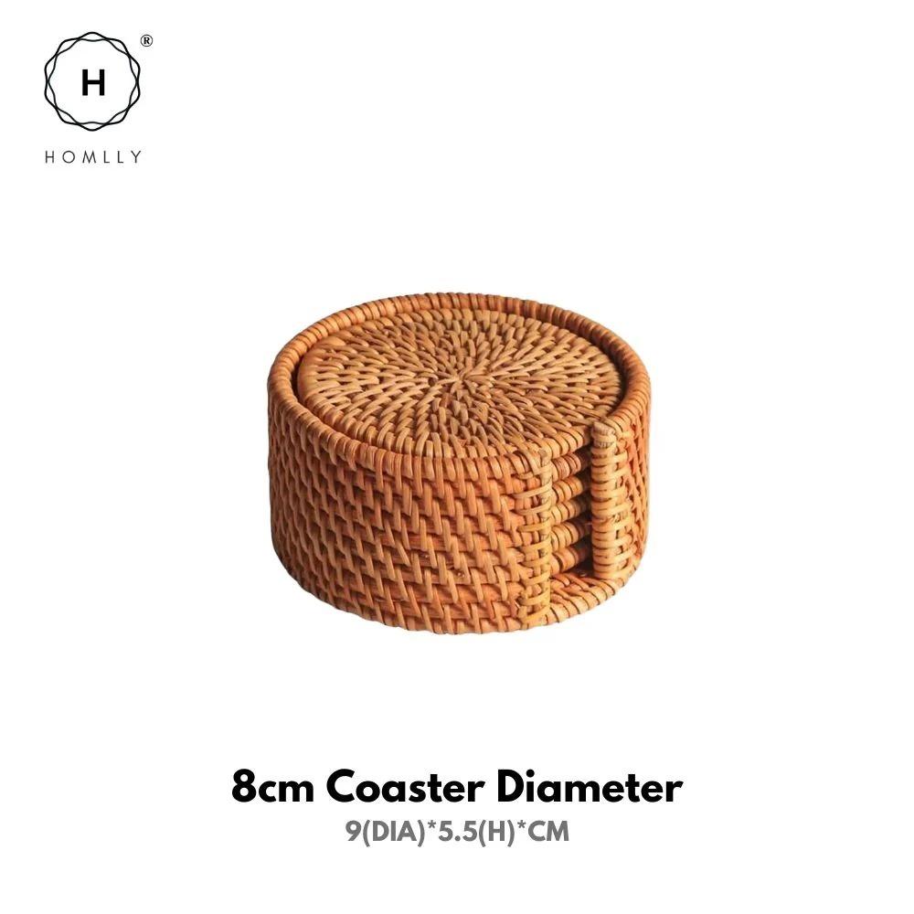 Homlly Basic 100% Natural eco-friendly Hand Made Rattan Coaster Set (6pcs) with Coaster Box 8cm Set
Homlly Basic 100% Natural eco-friendly Hand Made Rattan Coaster Set (6pcs) with Coaster Box 8cm Set