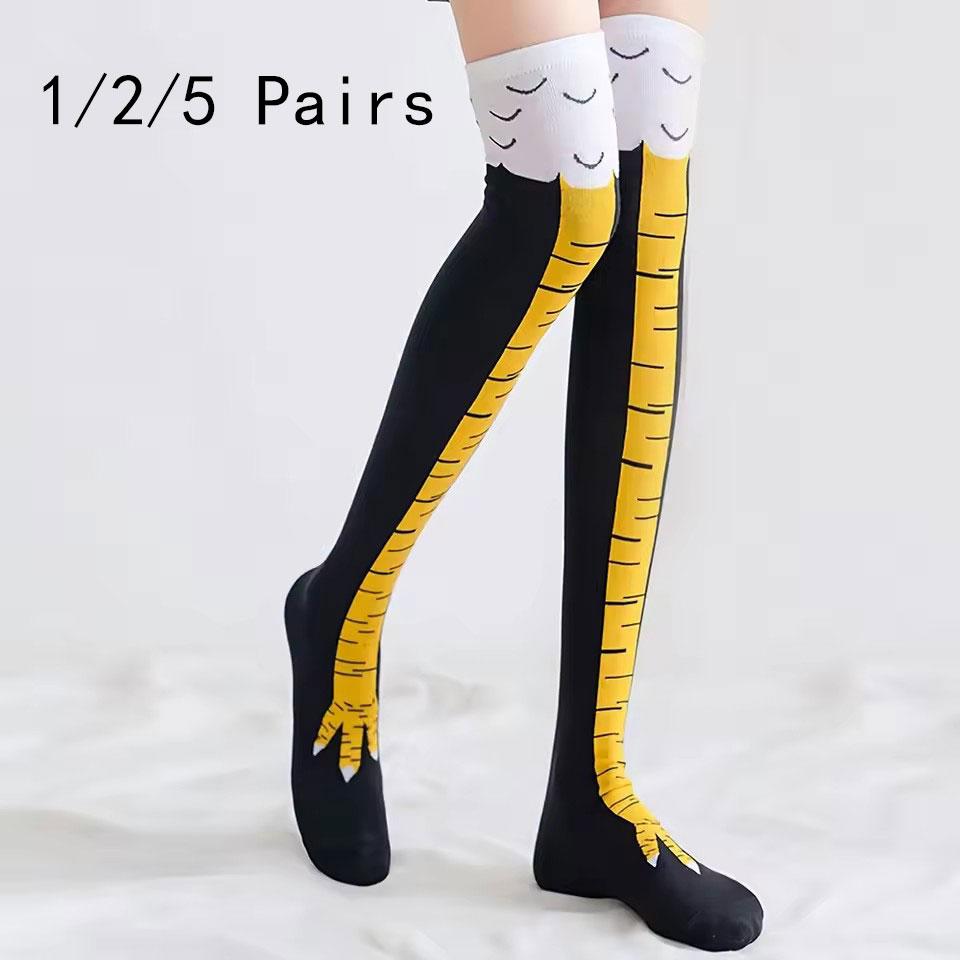 1/2/5 Pairs Women Knee High Socks Trendy Cartoon Funny Chicken Claw Socks Fitness Sports Casual Slim Leg Long Tube Socks Women One Size
1/2/5 Pairs Women Knee High Socks Trendy Cartoon Funny Chicken Claw Socks Fitness Sports Casual Slim Leg Long Tube Socks Women One Size