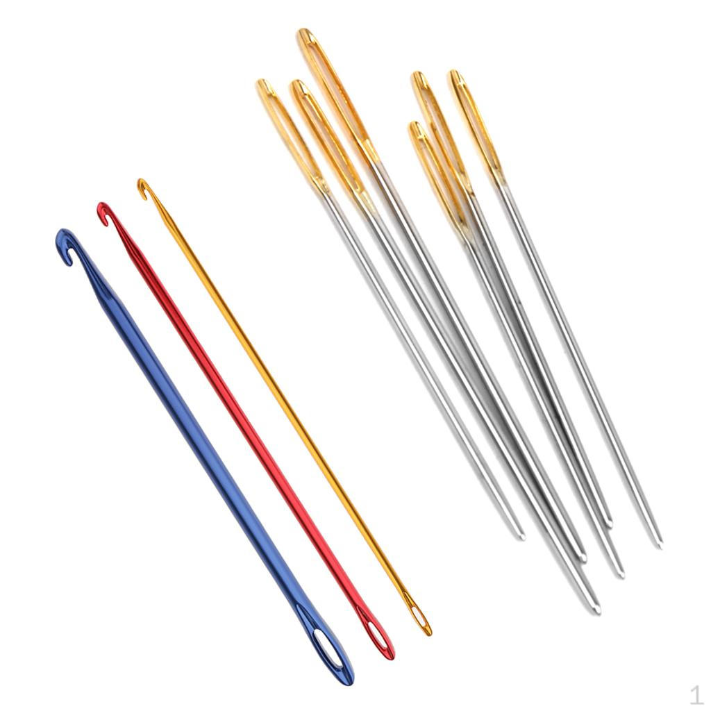 9 Pieces Large-eye Blunt Steel Yarn Sewing Knitting AFGHAN Aluminium Crochet Hooks
9 Pieces Large-eye Blunt Steel Yarn Sewing Knitting AFGHAN Aluminium Crochet Hooks