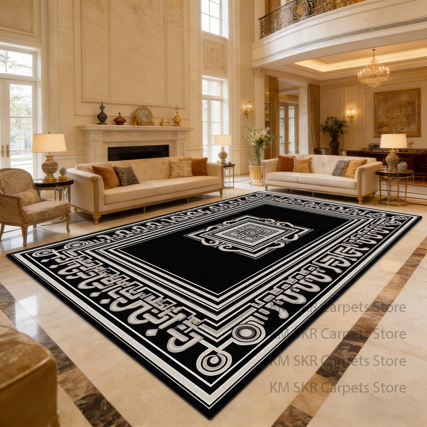 Modern Black Parlor Carpet Decoration Home Washable Non-slip Dining Room Kitchen Rug Soft Plush Greek Key Pattern Bedroom Mat 60x90cm
Modern Black Parlor Carpet Decoration Home Washable Non-slip Dining Room Kitchen Rug Soft Plush Greek Key Pattern Bedroom Mat 60x90cm