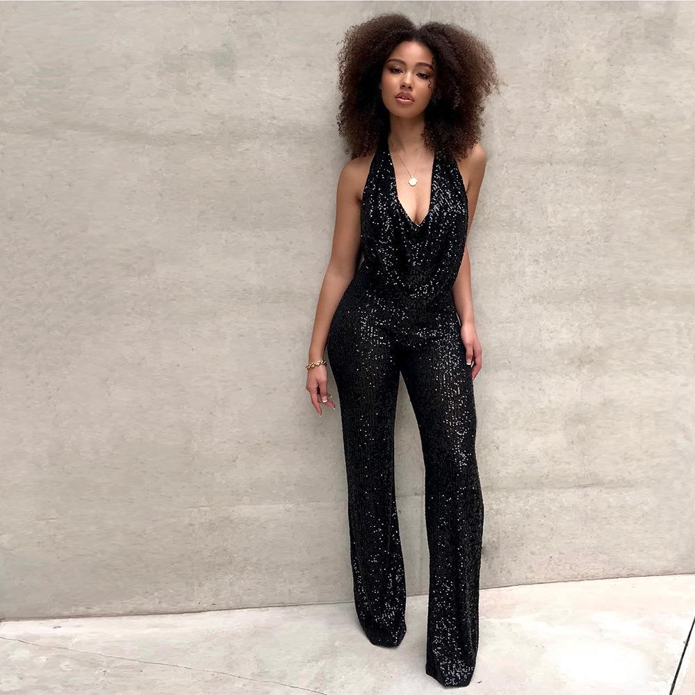 Backless Sequin Slimming Sleeveless Jumpsuit for Women - European & American Style XXXL
Backless Sequin Slimming Sleeveless Jumpsuit for Women - European & American Style XXXL