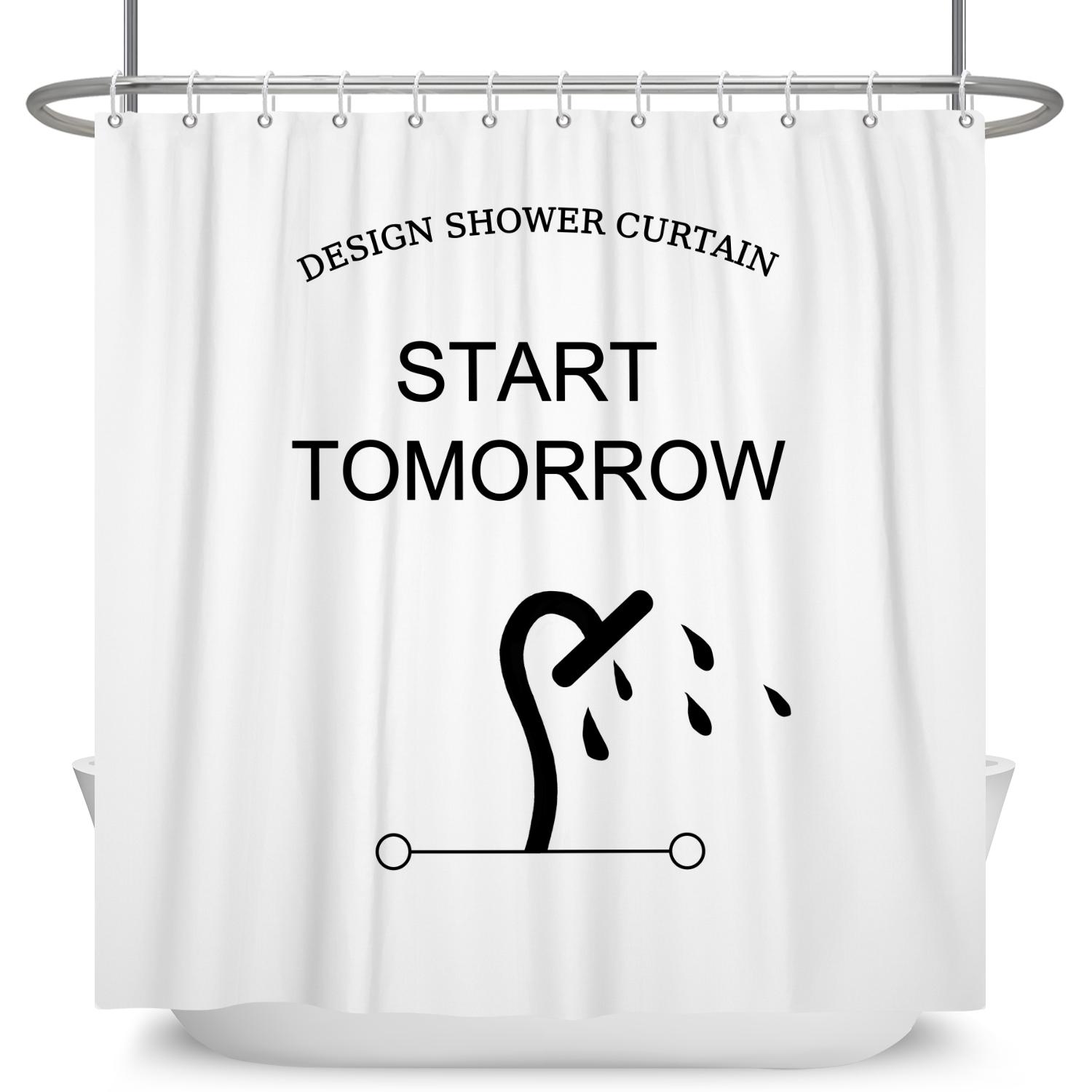 Modern Minimalist Shower Curtain Inspirational Quotes Cute Graphics Waterproof Fabric Shower Curtains Bathroom Sets With Hooks W60H190(CM)-1 Pcs
Modern Minimalist Shower Curtain Inspirational Quotes Cute Graphics Waterproof Fabric Shower Curtains Bathroom Sets With Hooks W60H190(CM)-1 Pcs