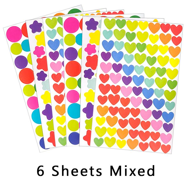 6 Sheets DIY Stickers Diary Calendar Planner Scrapbook Decoration Colorful Star Heart Round Dot Mixed Cute Gift for Boy Girl ZYF
6 Sheets DIY Stickers Diary Calendar Planner Scrapbook Decoration Colorful Star Heart Round Dot Mixed Cute Gift for Boy Girl ZYF