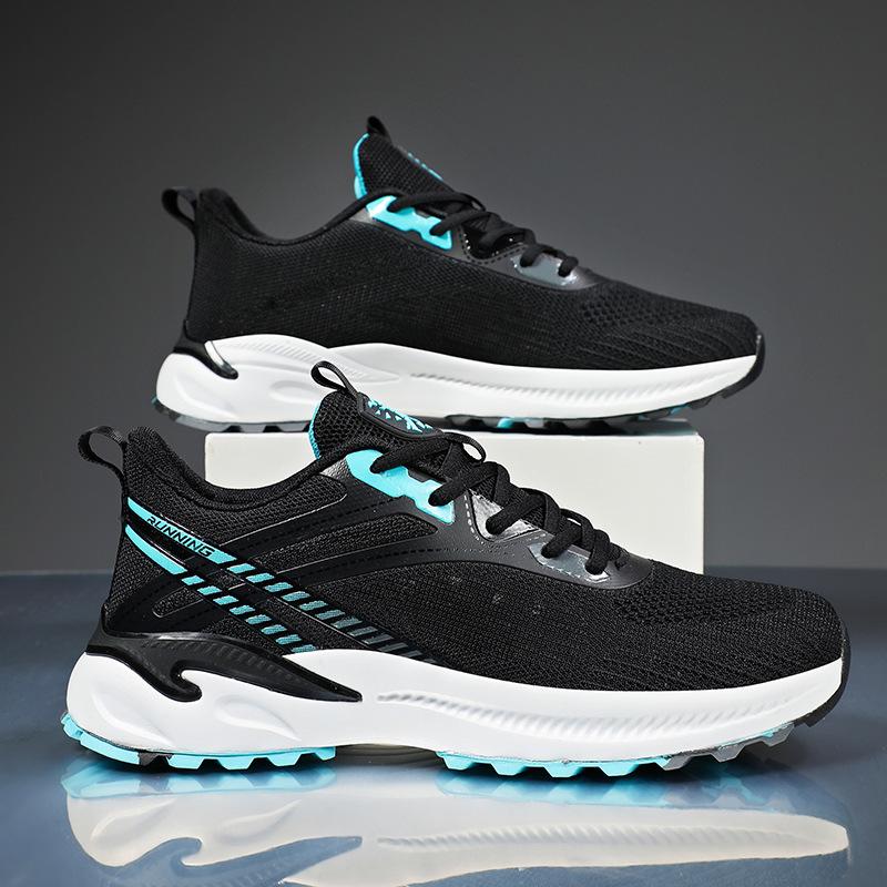 Спортивная обувь большого размера мужская осенне-зимняя дышащая беговая обувь из летучего трикотажа, специальная для учеников средней школы для поступления в старшую школу 36 чёрный