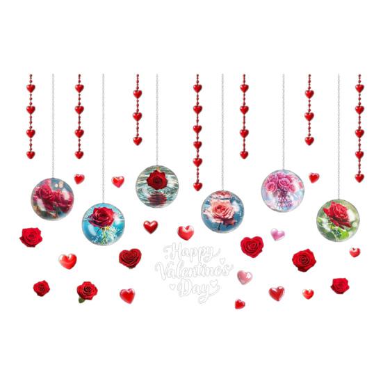 Наклейки на вікно до Дня святого Валентина Квітка троянди Серце Статичні ПВХ Наклейки на скло вікна Багаторазові двосторонні статичні наклейки для весілля, річниці, дому червоний
Наклейки на вікно до Дня святого Валентина Квітка троянди Серце Статичні ПВХ Наклейки на скло вікна Багаторазові двосторонні статичні наклейки для весілля, річниці, дому червоний