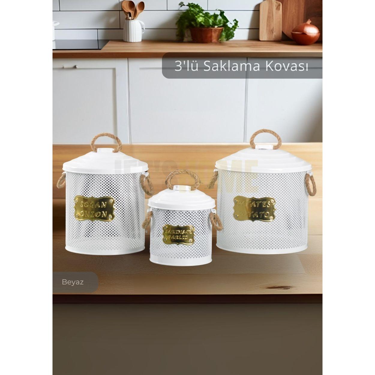 Patates Soğan Sarımsak Kovası 3 Lü Sebzelik Paslanmaz Organizer Patates Soğan Sepeti Beyaz
Patates Soğan Sarımsak Kovası 3 Lü Sebzelik Paslanmaz Organizer Patates Soğan Sepeti Beyaz