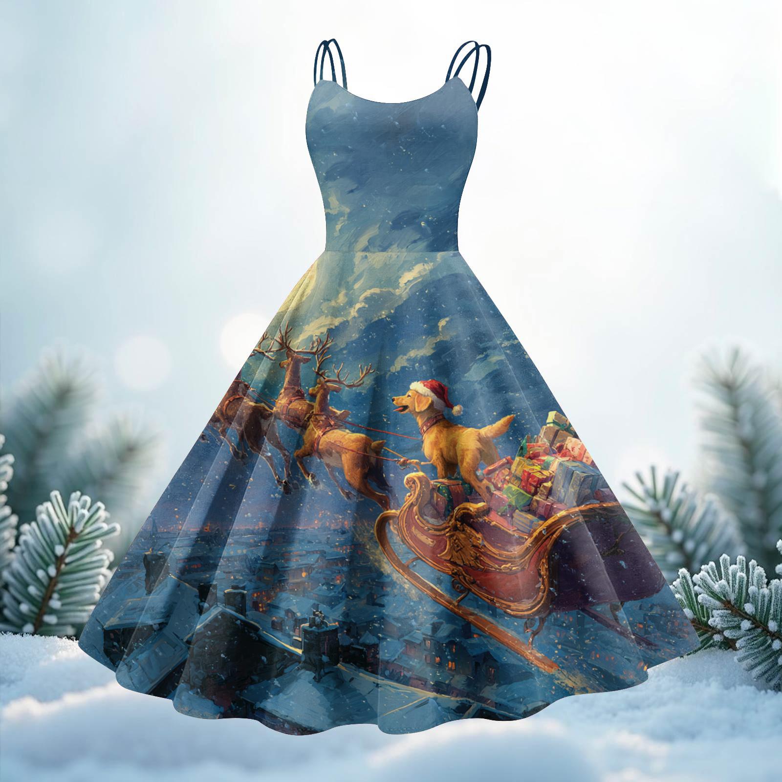 Женское повседневное платье миди с рождественским принтом и круглым вырезом XL
Женское повседневное платье миди с рождественским принтом и круглым вырезом XL