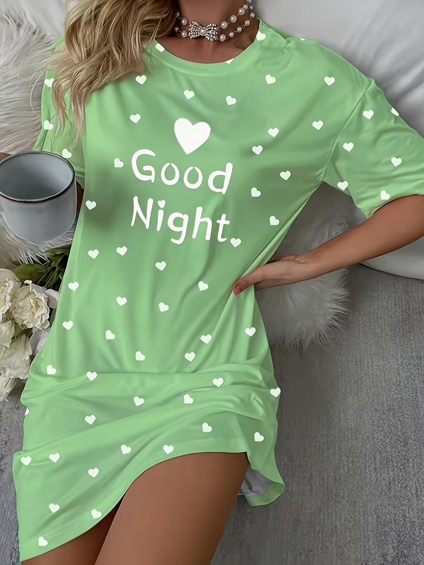 Damen-Pyjamas with ;Guten Morgen; Slogan Casual Crew Neck Short-Sleeve T-Shirt Dress with Heart Patterns. All-Season Sleepwear. Machine Washable L дубильная кора
Damen-Pyjamas with ;Guten Morgen; Slogan Casual Crew Neck Short-Sleeve T-Shirt Dress with Heart Patterns. All-Season Sleepwear. Machine Washable L дубильная кора