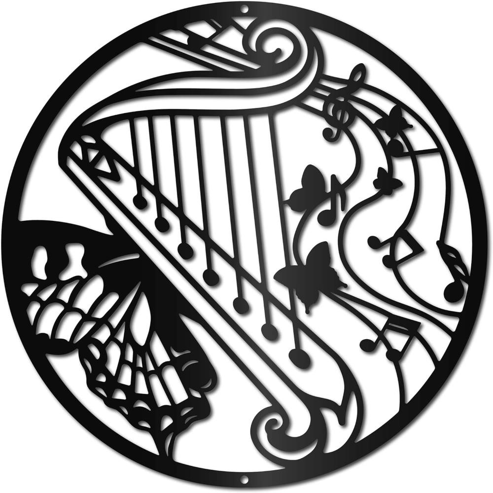 Metal Wall Art Music Note Butterfly Decor Round Black Iron Sign for Home Living Room Indoor Outdoor 12 Inch DIY
Metal Wall Art Music Note Butterfly Decor Round Black Iron Sign for Home Living Room Indoor Outdoor 12 Inch DIY