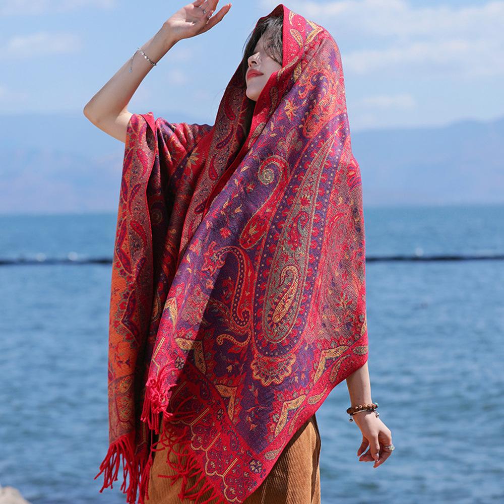 New women s scarf for travel and vacation in Dali, Yunnan, faux cashmere shawl, dual-use paisley Korean-style cape красный
New women s scarf for travel and vacation in Dali, Yunnan, faux cashmere shawl, dual-use paisley Korean-style cape красный