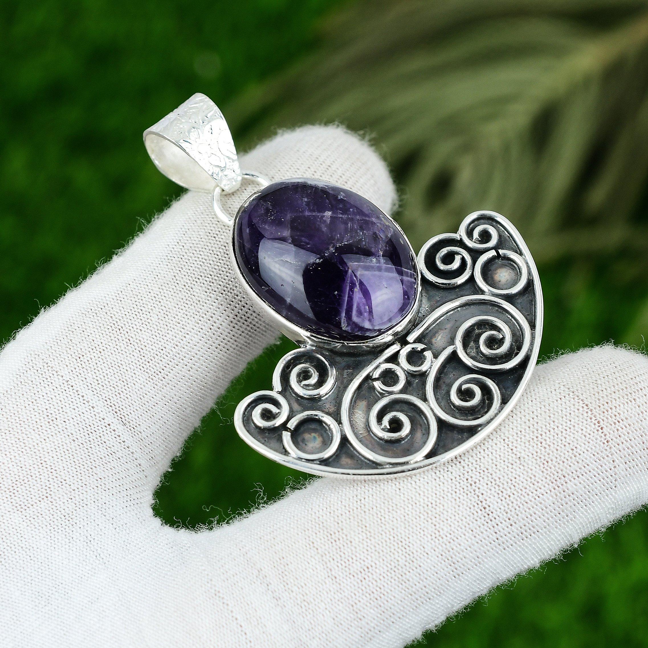 Oval Crown Chakra Chevron Amethyst Gemstone 925 Silver Birthday Pendant Jewelry
Oval Crown Chakra Chevron Amethyst Gemstone 925 Silver Birthday Pendant Jewelry