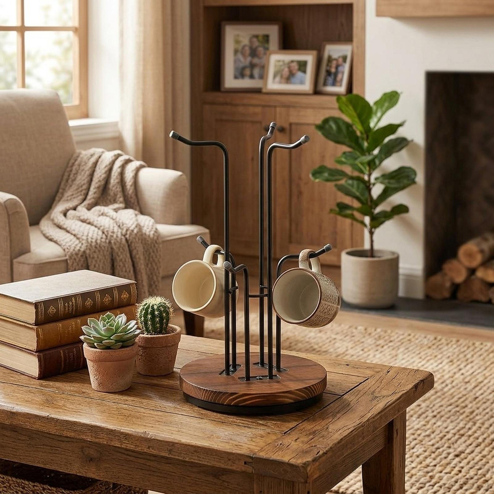 360° Rotating Coffee Cup Holder with Hooks, Ideal for The Kitchen, Workplace, Bedroom Or 6 Hooks
360° Rotating Coffee Cup Holder with Hooks, Ideal for The Kitchen, Workplace, Bedroom Or 6 Hooks