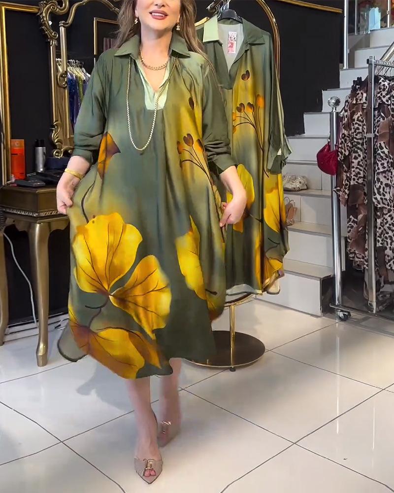 Женское свободное платье с длинным рукавом и отложным воротником с европейским и американским принтом, осень 2024 XXXL зелёный
Женское свободное платье с длинным рукавом и отложным воротником с европейским и американским принтом, осень 2024 XXXL зелёный