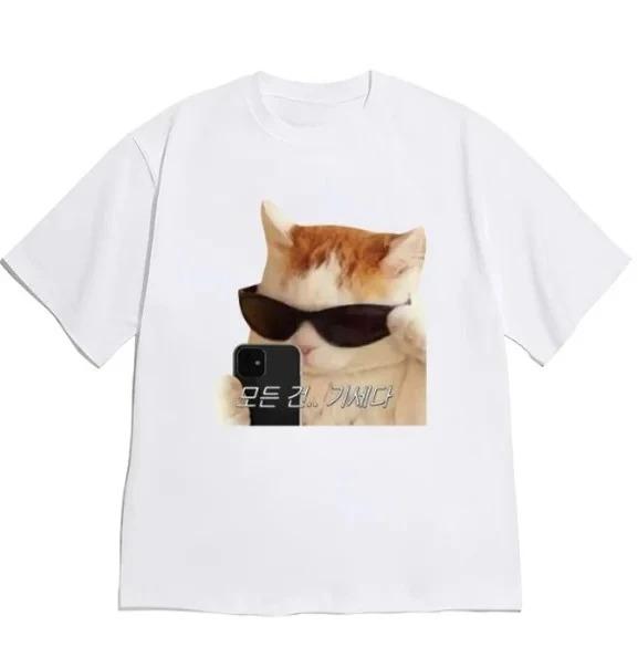 Korean Cat Meme T Shirt Everything Is Going Well Print Tee Short Sleeve Casual Summer Casual Neutral Clothing for Cat Fans S
Korean Cat Meme T Shirt Everything Is Going Well Print Tee Short Sleeve Casual Summer Casual Neutral Clothing for Cat Fans S