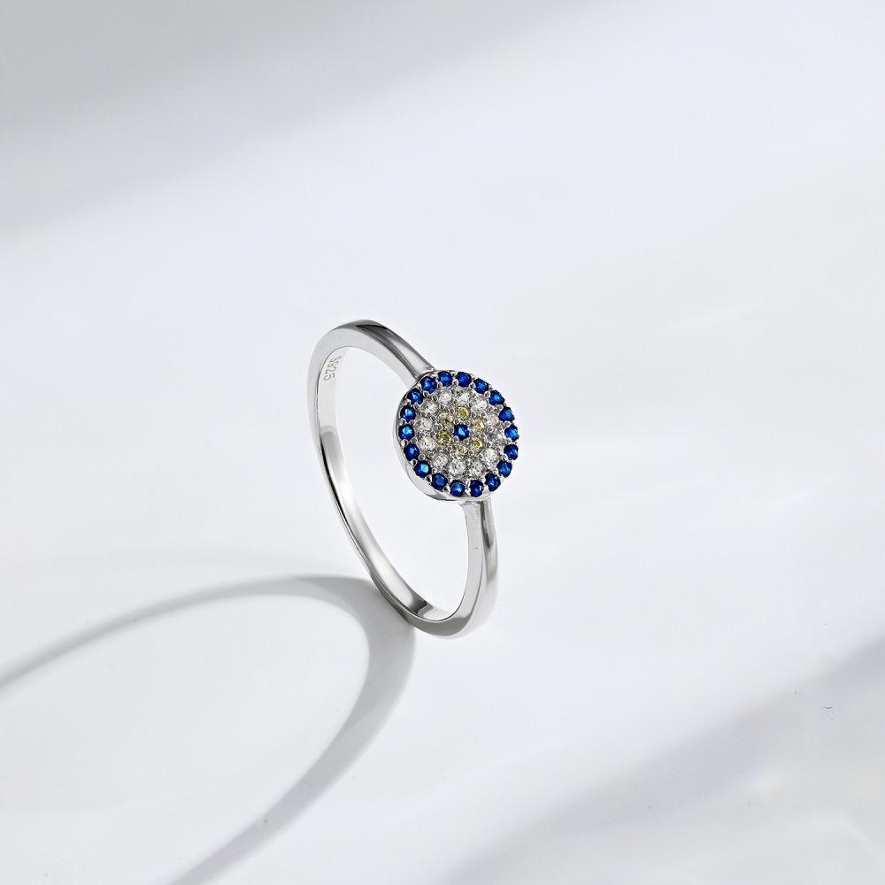 Sterling Silver S925 Blue Eye Zircon Ring for Women - Micro-inlaid Devil s Eye Design Size 7
Sterling Silver S925 Blue Eye Zircon Ring for Women - Micro-inlaid Devil s Eye Design Size 7
