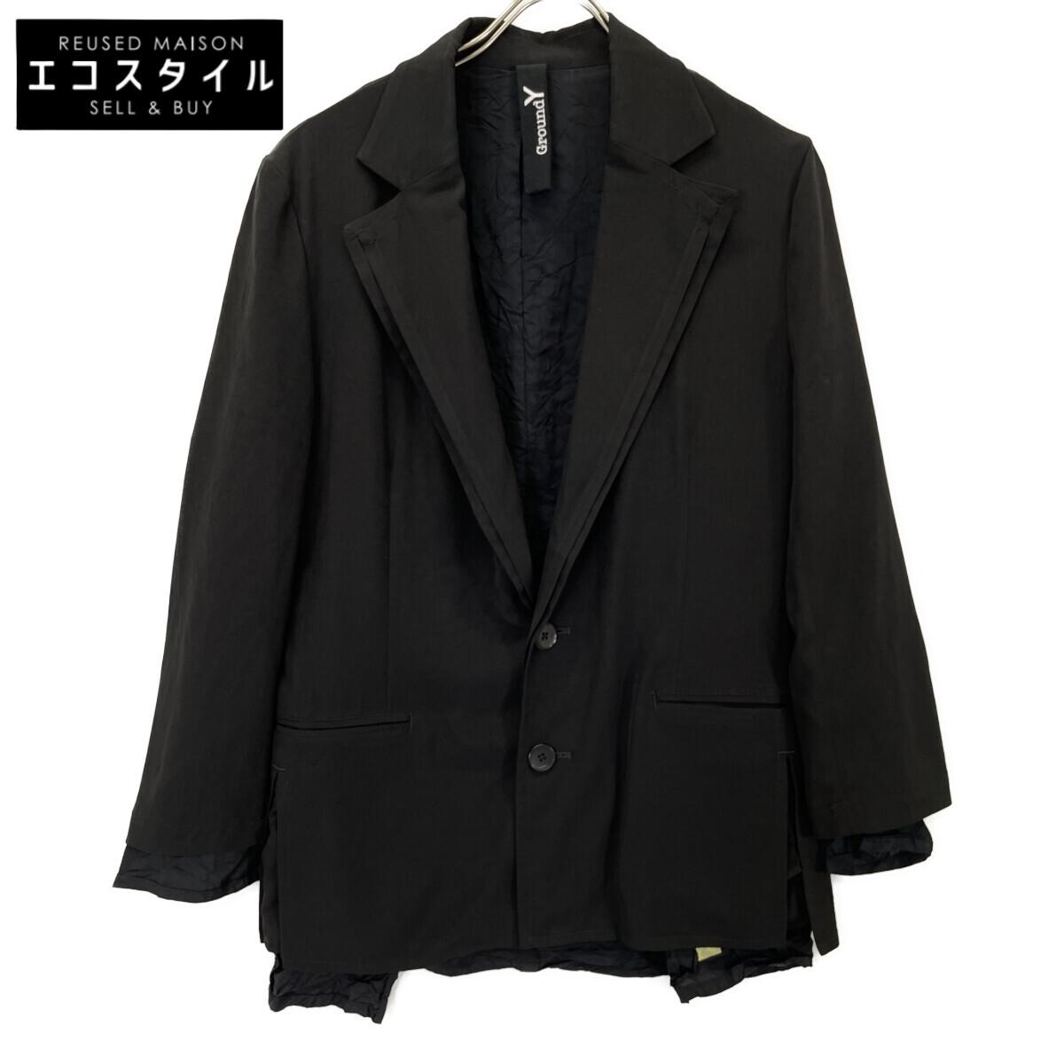 Ground Y Black GA-J02-500 CREPE de CHINE Double Jacket Jacket 1 blackUsed
Ground Y Black GA-J02-500 CREPE de CHINE Double Jacket Jacket 1 blackUsed