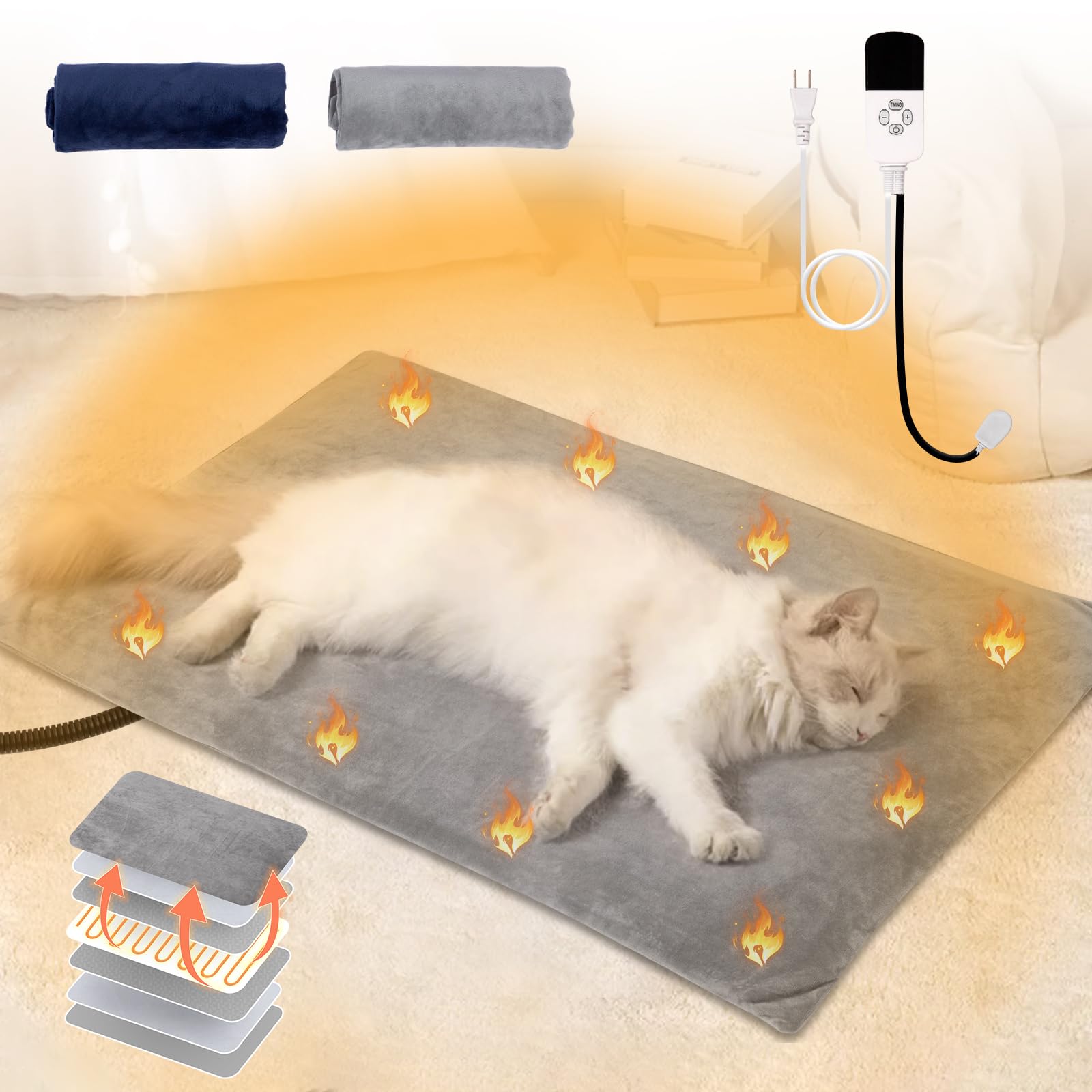Shinyever Pet Hot Carpet Large Dog Cat Hot Carpet Pet Heater Cat Heating Dog Cat Electric Mat Hot Mat Heating Mat Electric Heater Pet Heating Pad 9
Shinyever Pet Hot Carpet Large Dog Cat Hot Carpet Pet Heater Cat Heating Dog Cat Electric Mat Hot Mat Heating Mat Electric Heater Pet Heating Pad 9
