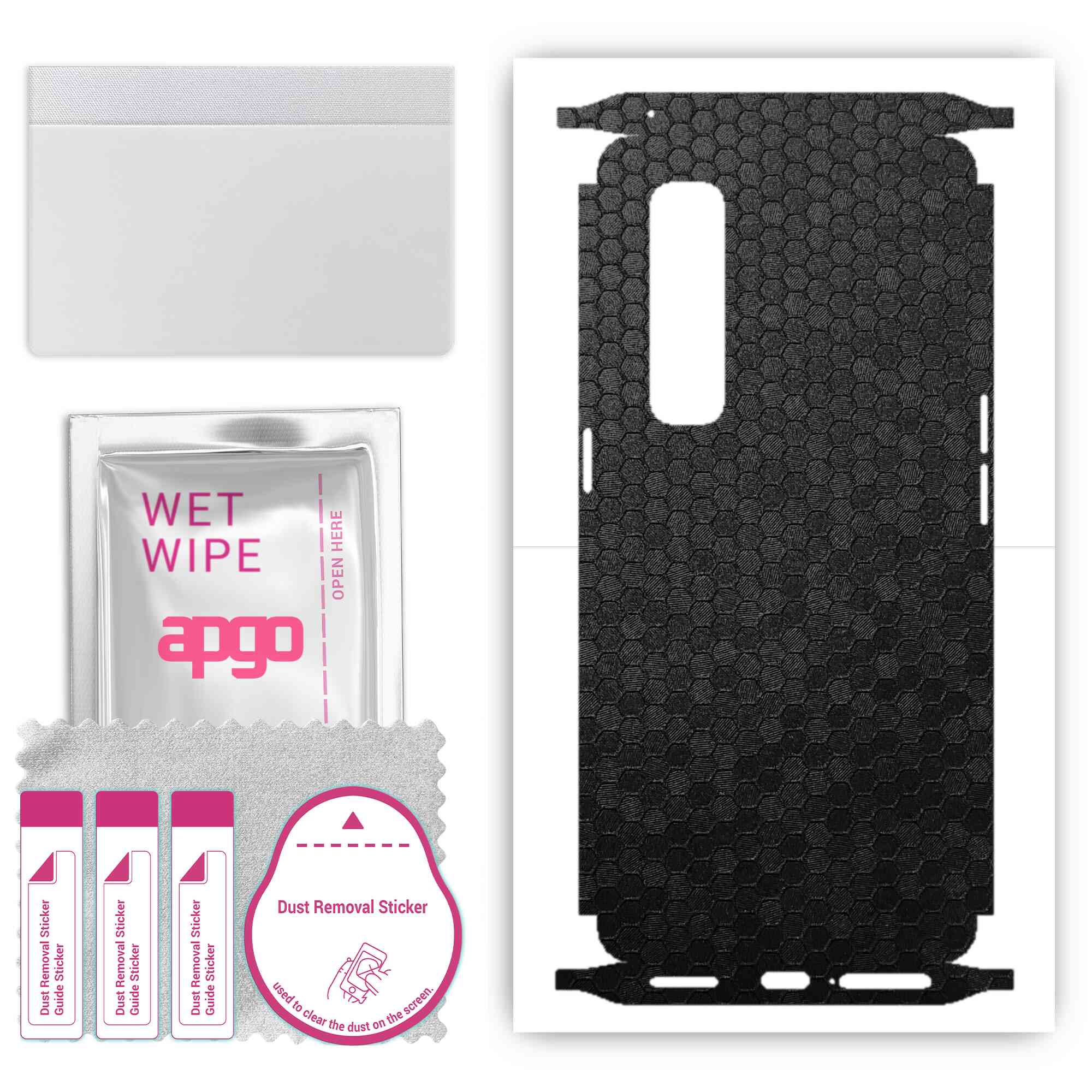 apgo Protective Skin Sticker for the back+sides compatible with Oppo Find X2 Pro, Full Wrap Film, Foil, Vinyl - Pattern Black Honeycomb
apgo Protective Skin Sticker for the back+sides compatible with Oppo Find X2 Pro, Full Wrap Film, Foil, Vinyl - Pattern Black Honeycomb