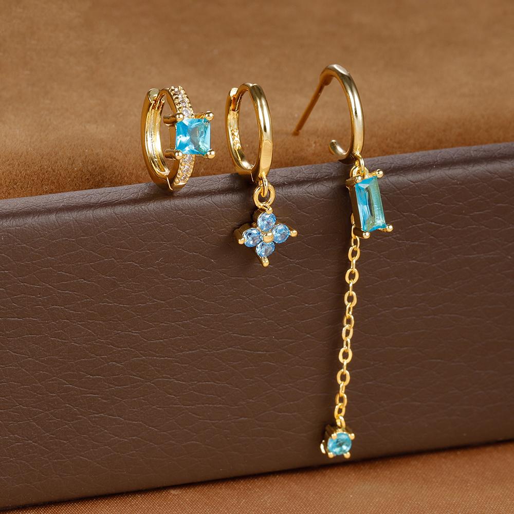 3PCS New Trend Stainless Steel Square Long Piercing Earring Set Zircon Flower Chain Flower Pendant Hoop Earrings Women s Jewelry
3PCS New Trend Stainless Steel Square Long Piercing Earring Set Zircon Flower Chain Flower Pendant Hoop Earrings Women s Jewelry
