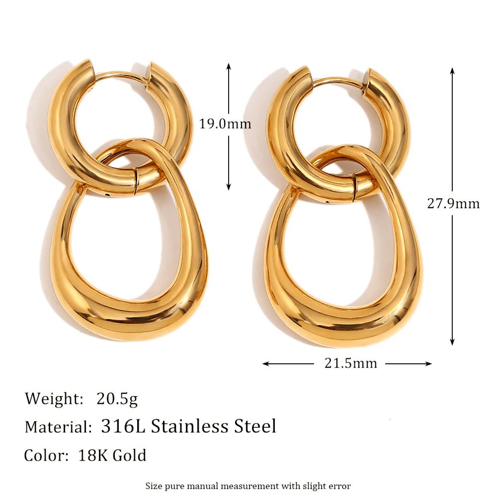 MamacitaSlay Minimalist Geometric19mm Hoops Oval Drop earrings stainless steel jewelry woman Waterproof Accessories for women золотий
MamacitaSlay Minimalist Geometric19mm Hoops Oval Drop earrings stainless steel jewelry woman Waterproof Accessories for women золотий