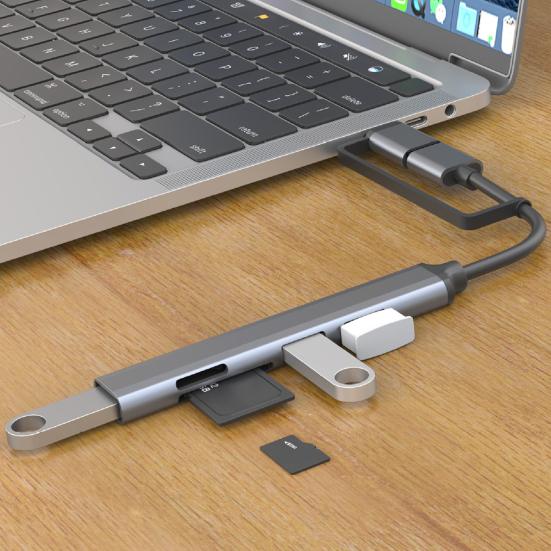 Док-станция для ноутбука USB 5 в 1, многопортовый USB 2/3.0, устройство чтения карт TF, алюминиевый сплав, высокоскоростной адаптер-концентратор Type-C, аксессуары для ПК серый
Док-станция для ноутбука USB 5 в 1, многопортовый USB 2/3.0, устройство чтения карт TF, алюминиевый сплав, высокоскоростной адаптер-концентратор Type-C, аксессуары для ПК серый