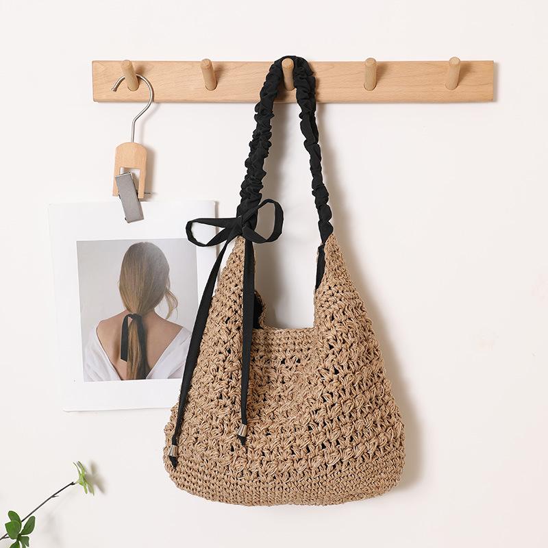 Women s Beach Casual Paper Rope Woven Bag Large Capacity Hollow Out Underarm Bag Fashion Bow Decoration Grass Woven Beach Bag
Women s Beach Casual Paper Rope Woven Bag Large Capacity Hollow Out Underarm Bag Fashion Bow Decoration Grass Woven Beach Bag