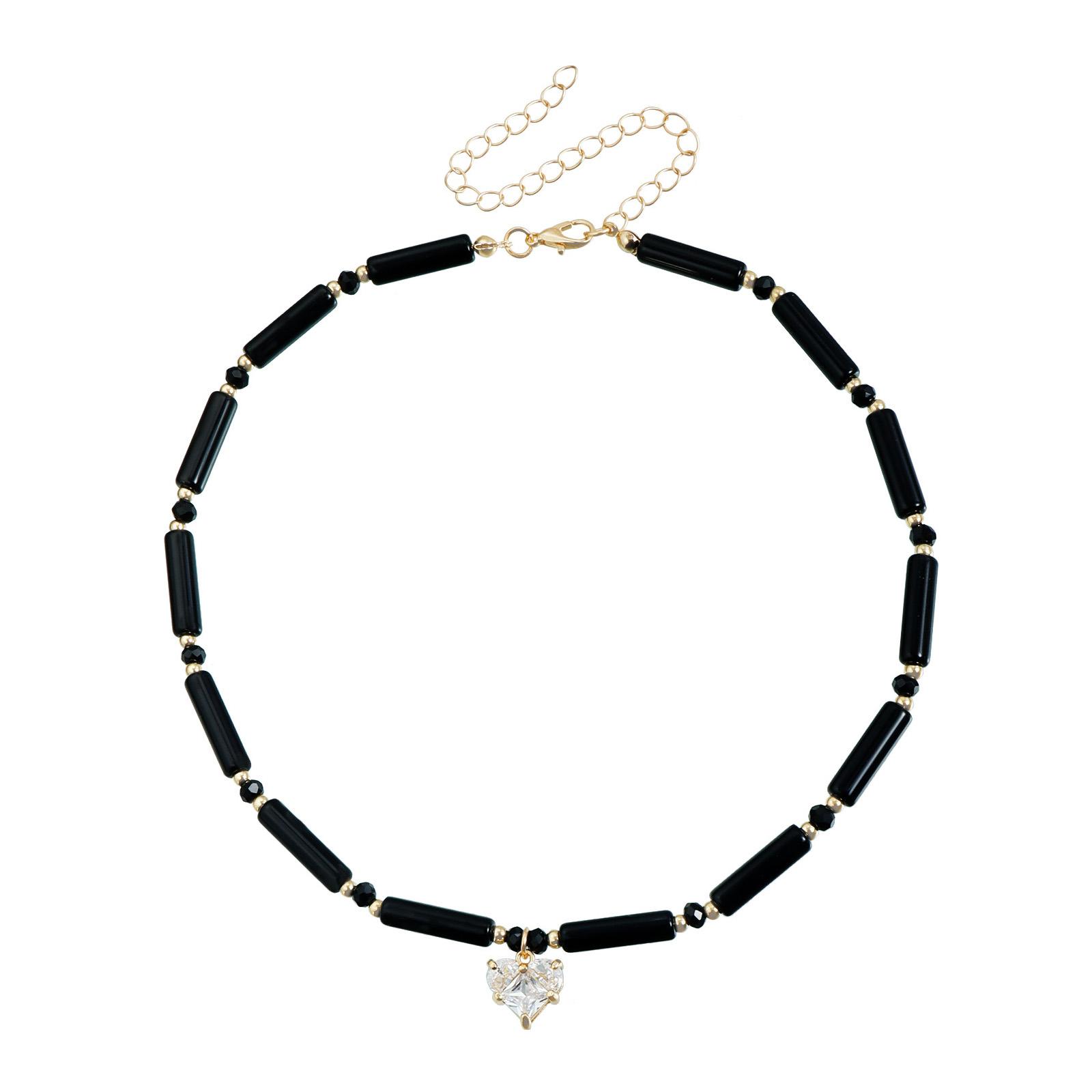 Регулируемое ожерелье-ключица из стекла и циркония с дизайном сердечек для женщин, модная бижутерия, идеи для подарков