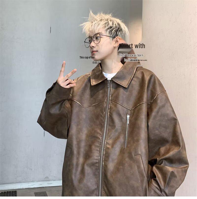 Men s Retro Casual PU Leather Lapel Jacket XL коричневий
Men s Retro Casual PU Leather Lapel Jacket XL коричневий