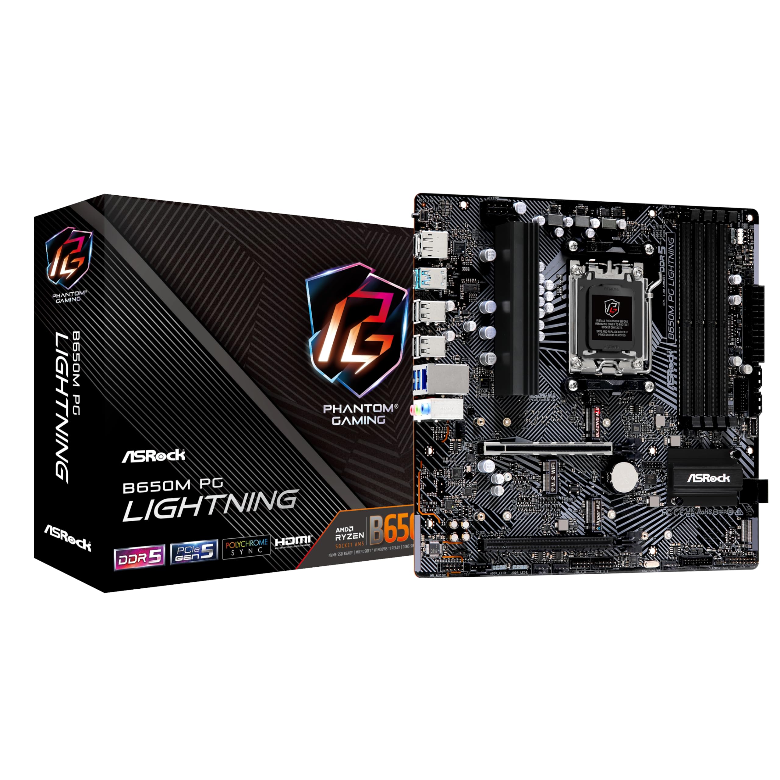 ASRock Motherboard B650M PG Lightning Compatible with AMD Ryzen 7000 Series CPU B650 Micro ATX Motherboard Authorized Distributor (Soket AM5) чорний
ASRock Motherboard B650M PG Lightning Compatible with AMD Ryzen 7000 Series CPU B650 Micro ATX Motherboard Authorized Distributor (Soket AM5) чорний
