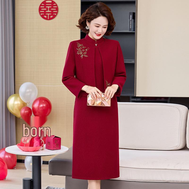 Elegant Mother-in-Law Formal Dress: Stylish Two-Piece Long Skirt Set for Mid-to-Older Women, Perfect for Spring and Autumn Weddings 2XL (approx. 110-125 lbs)
Elegant Mother-in-Law Formal Dress: Stylish Two-Piece Long Skirt Set for Mid-to-Older Women, Perfect for Spring and Autumn Weddings 2XL (approx. 110-125 lbs)