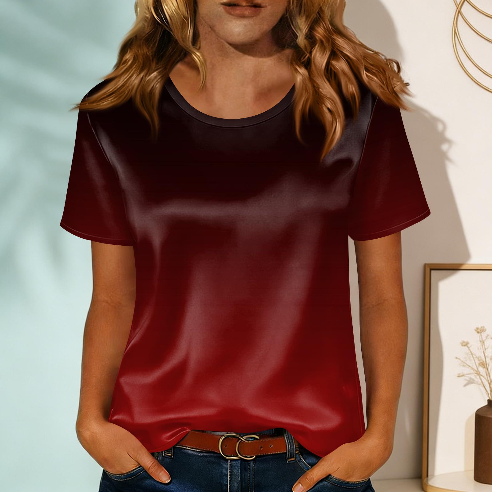 Women s Fashionable Casual Round-neck Printed Short-sleeved T-shirt Top M винний
Women s Fashionable Casual Round-neck Printed Short-sleeved T-shirt Top M винний