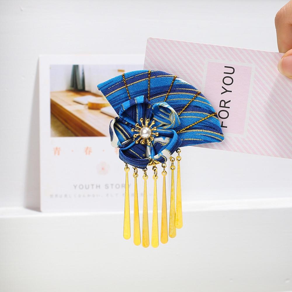 Cute Elegant Kimono Hair Clip Metal Tassel Sakura Flower Faux Pearl Decor Hair Clip Traditional Cloth Fan Shape Hairpin Cosplay
Cute Elegant Kimono Hair Clip Metal Tassel Sakura Flower Faux Pearl Decor Hair Clip Traditional Cloth Fan Shape Hairpin Cosplay
