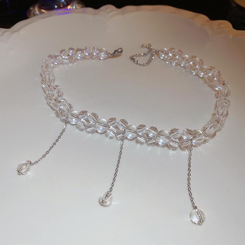 High-End Shimmering Glass Beaded Necklace – Sweet & Cool Temperament Clavicle Chain for Women
High-End Shimmering Glass Beaded Necklace – Sweet & Cool Temperament Clavicle Chain for Women