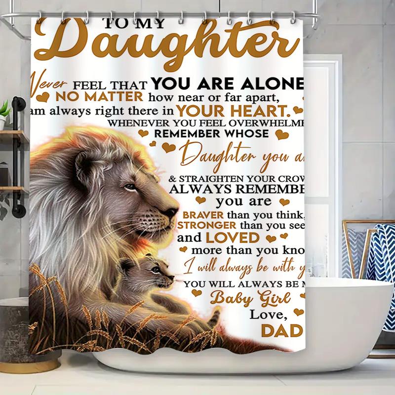 Luxury Lion Family Shower Curtain Daughter Gift Bathroom Decor Waterproof Fabric Shatterproof Shower Cuts With Dad Quote Heart D W60H190(CM)-1 Pcs
Luxury Lion Family Shower Curtain Daughter Gift Bathroom Decor Waterproof Fabric Shatterproof Shower Cuts With Dad Quote Heart D W60H190(CM)-1 Pcs