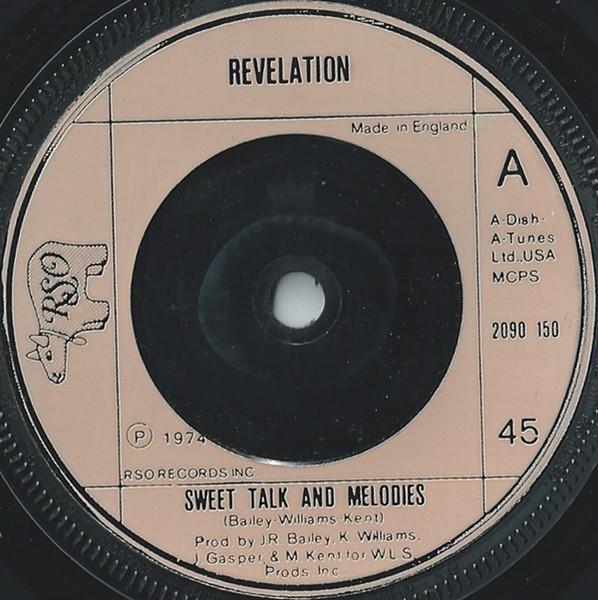 7inch Record REVELATION - Sweet Talk And Melodies 2090150 RSO 1974 UK Soul/Funk Used
7inch Record REVELATION - Sweet Talk And Melodies 2090150 RSO 1974 UK Soul/Funk Used