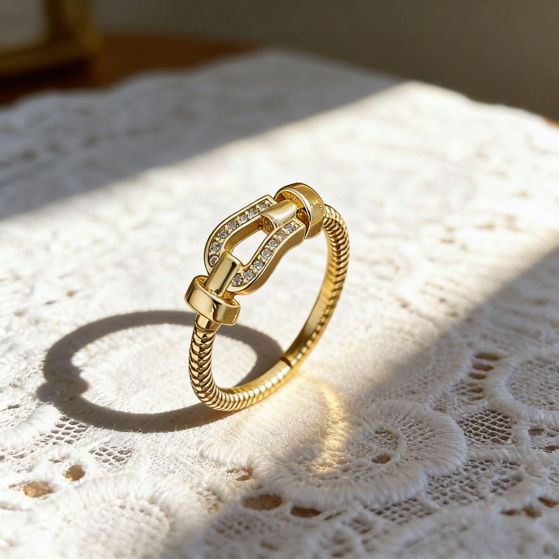 Horseshoe Buckle Shape Open Ring Women s, Stylish Classic Vintage Diamond Ring Adjustable Jewelry Gift opening adjustable
Horseshoe Buckle Shape Open Ring Women s, Stylish Classic Vintage Diamond Ring Adjustable Jewelry Gift opening adjustable
