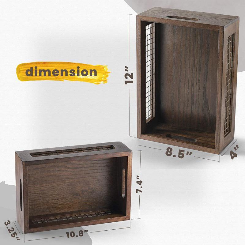 Wrought Iron & Wood Grid Storage Basket for Living Room & Kitchen 27.5*18.5*8 cm + 30.5*21.5*10 cm
Wrought Iron & Wood Grid Storage Basket for Living Room & Kitchen 27.5*18.5*8 cm + 30.5*21.5*10 cm