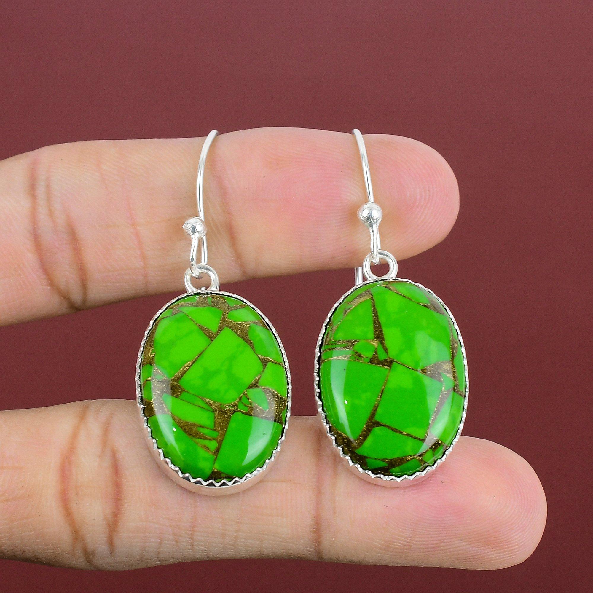 Copper Green Turquoise Earring 925 Sterling Silver Earrings Gemstone Earring Dainty Jewelry Handmade Earring Silver Jewelry Engagement Gifts
Copper Green Turquoise Earring 925 Sterling Silver Earrings Gemstone Earring Dainty Jewelry Handmade Earring Silver Jewelry Engagement Gifts
