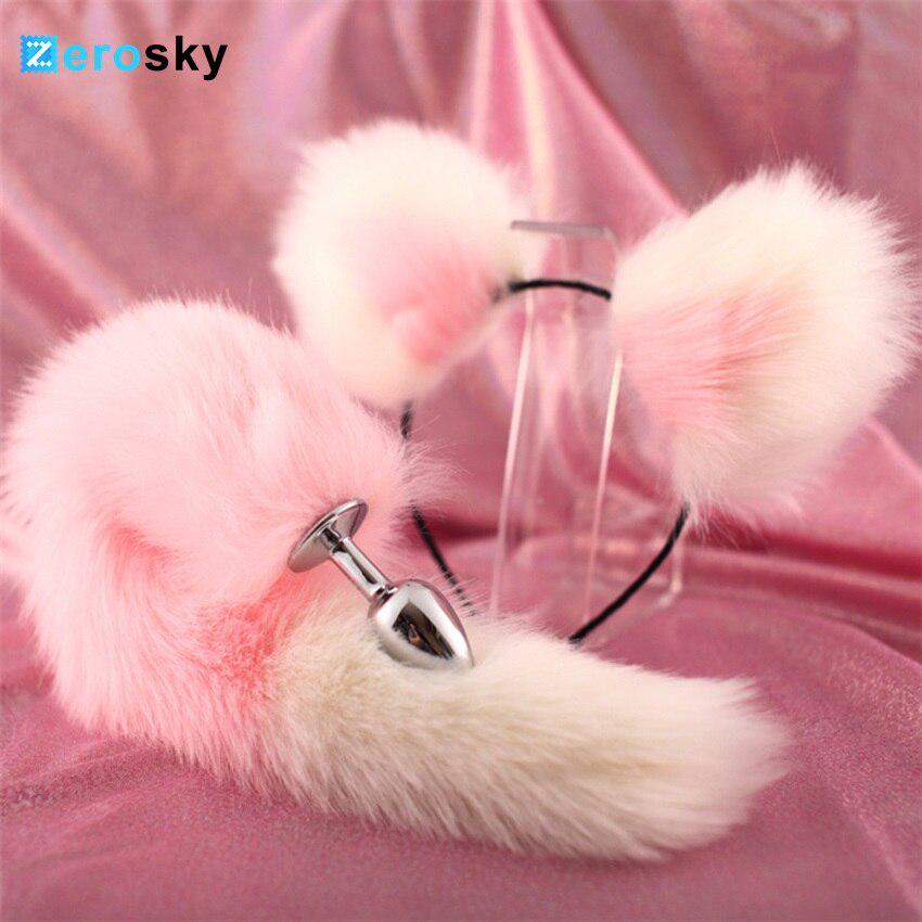 Buy Cosplay Set Fox Tail And Ears Anal Tail Plug Romance Game CAT