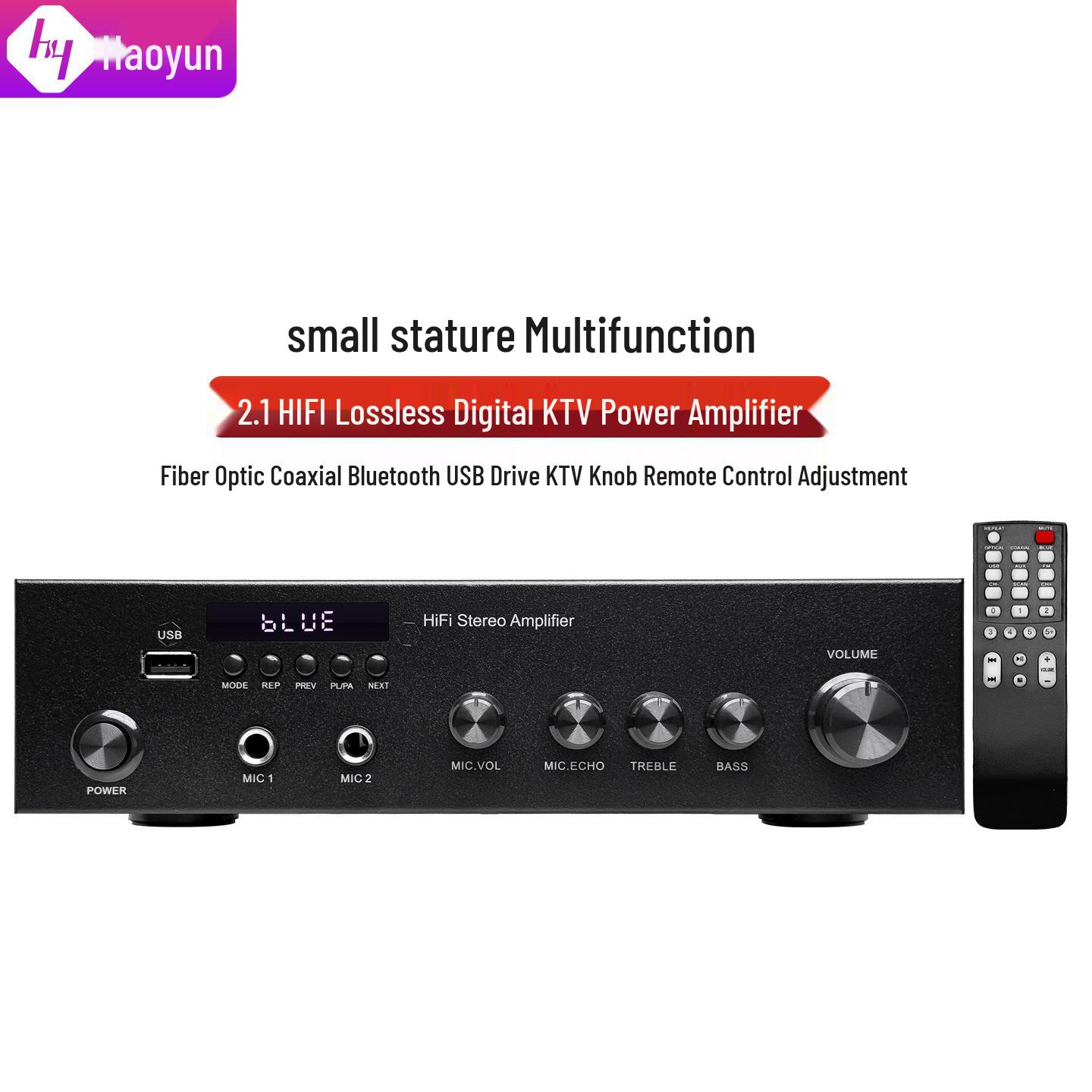 Hao Yun 230 High-Power Bluetooth HIFI Audio Amplifier with Digital, Fiber Optic, and Coaxial Inputs
Hao Yun 230 High-Power Bluetooth HIFI Audio Amplifier with Digital, Fiber Optic, and Coaxial Inputs
