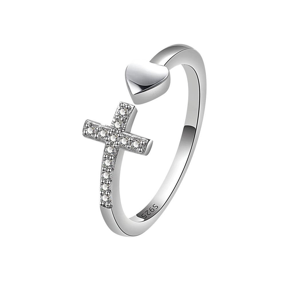 925 Sterling Silver Crystal Cross Heart Open Finger Rings for Women Money 925 Wedding Party Jewelry Gift One Size
925 Sterling Silver Crystal Cross Heart Open Finger Rings for Women Money 925 Wedding Party Jewelry Gift One Size