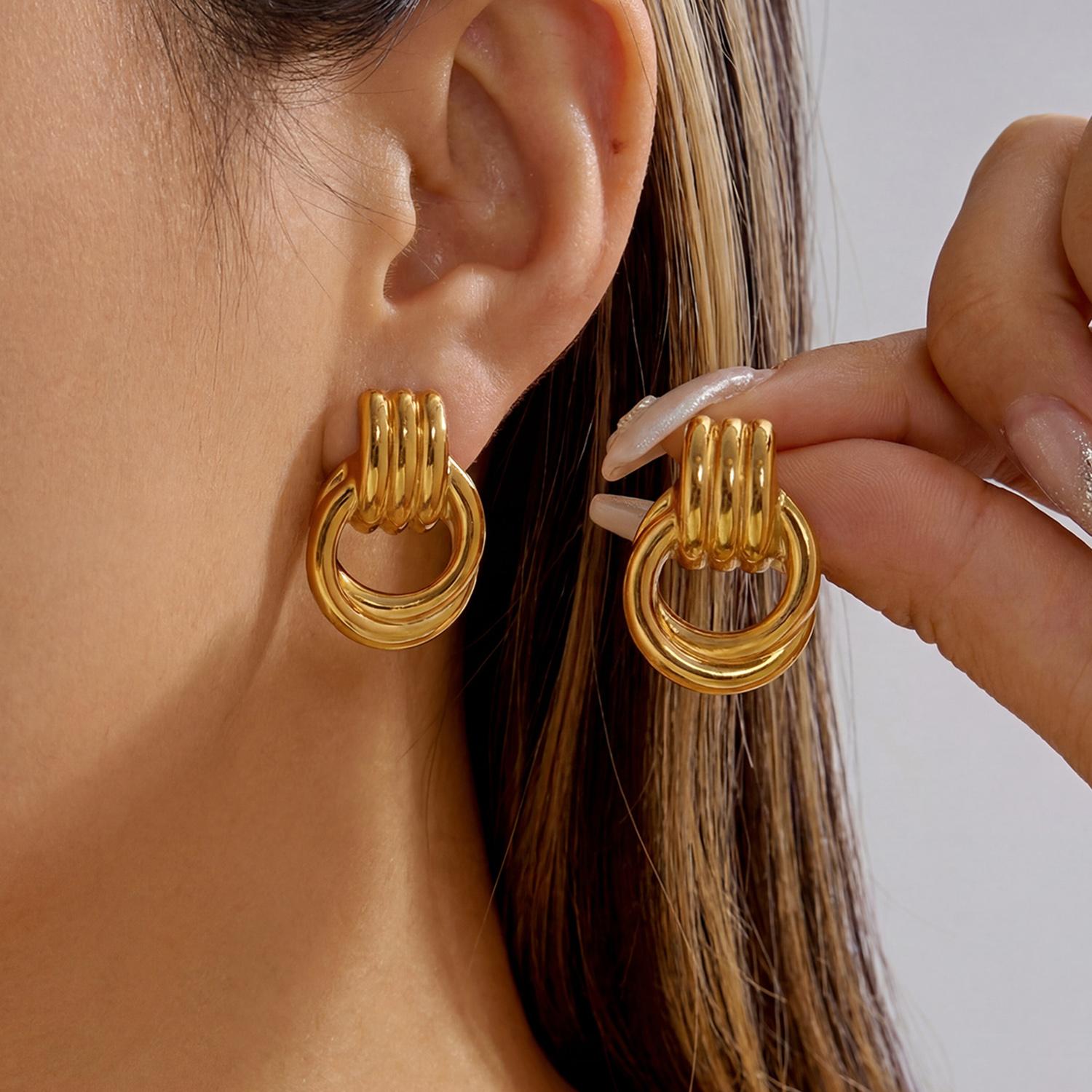 Trendy Stainless Steel Multilayer Circle Twist Knot Earring for Women Simple Mixed Color Metal Earring Statement Jewelry Bijoux
Trendy Stainless Steel Multilayer Circle Twist Knot Earring for Women Simple Mixed Color Metal Earring Statement Jewelry Bijoux