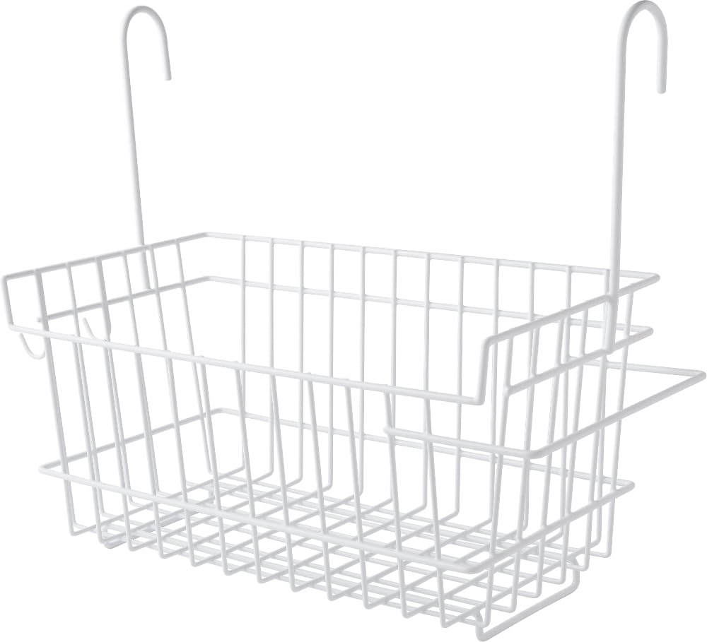 Ernest Bathroom Hanging Basket, Regular Size, with Towel Hanger and Small Item Hooks, 39.5cm (W) x 19cm (D) x 33.5cm (H), White, Bathroom Storage Rack
Ernest Bathroom Hanging Basket, Regular Size, with Towel Hanger and Small Item Hooks, 39.5cm (W) x 19cm (D) x 33.5cm (H), White, Bathroom Storage Rack